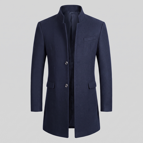 Men's Stand Collar Longline Overcoat