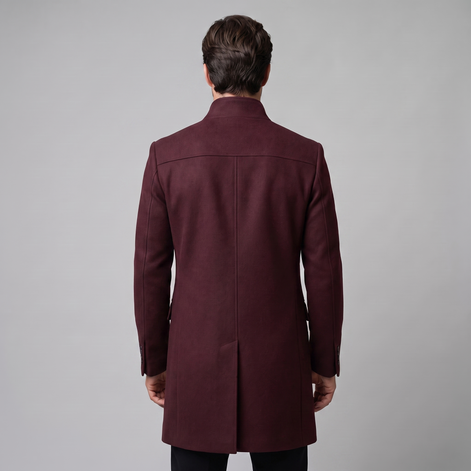 Men's Stand Collar Longline Overcoat