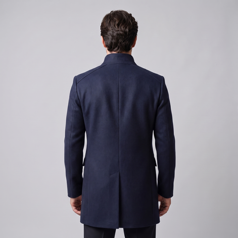Men's Stand Collar Longline Overcoat