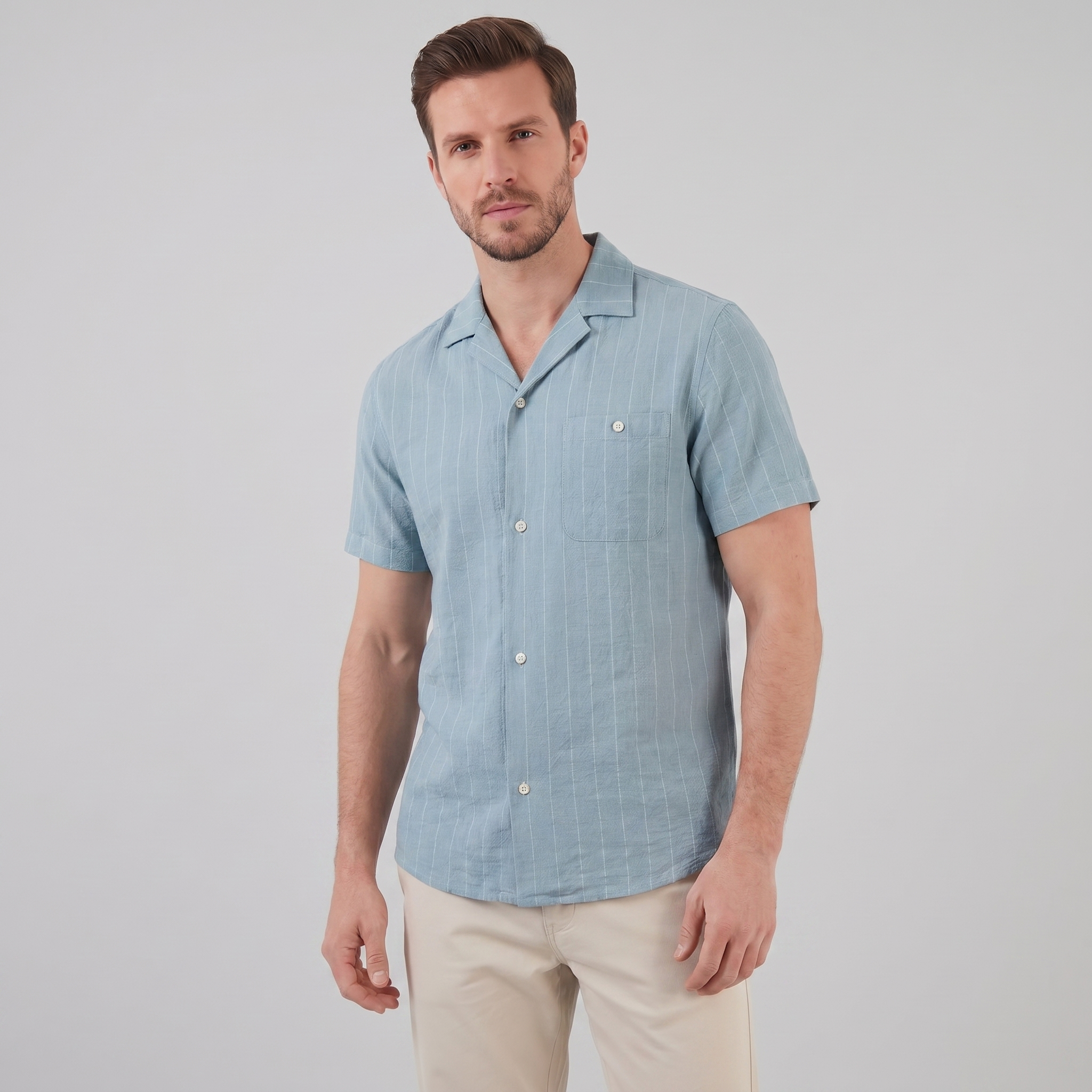 Men's Stripe Button-Down Shirt