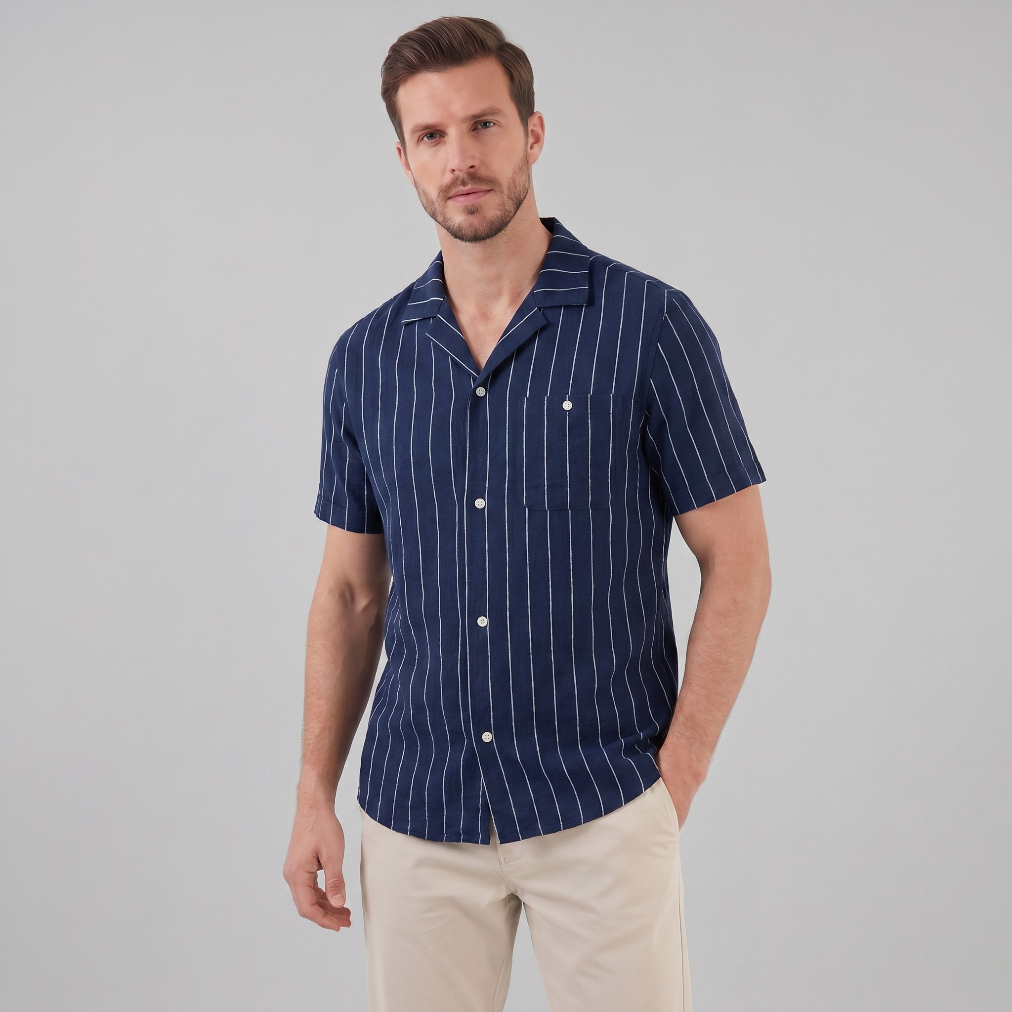 Men's Stripe Button-Down Shirt