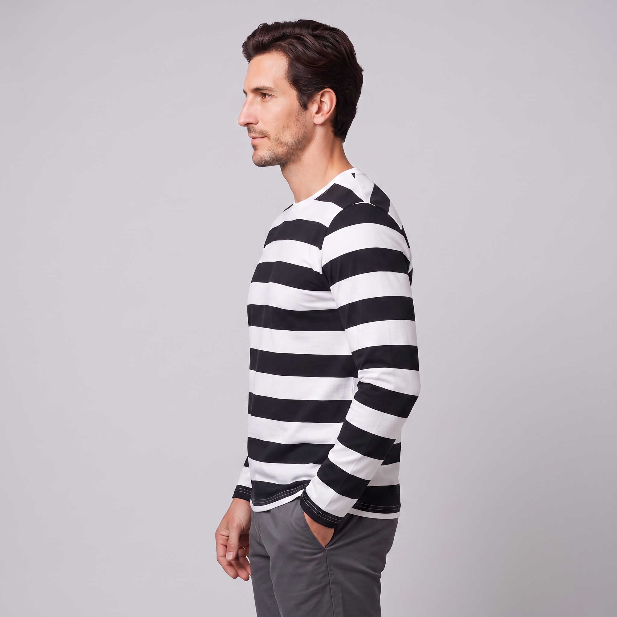 Men's Stripe Long Sleeve Shirt