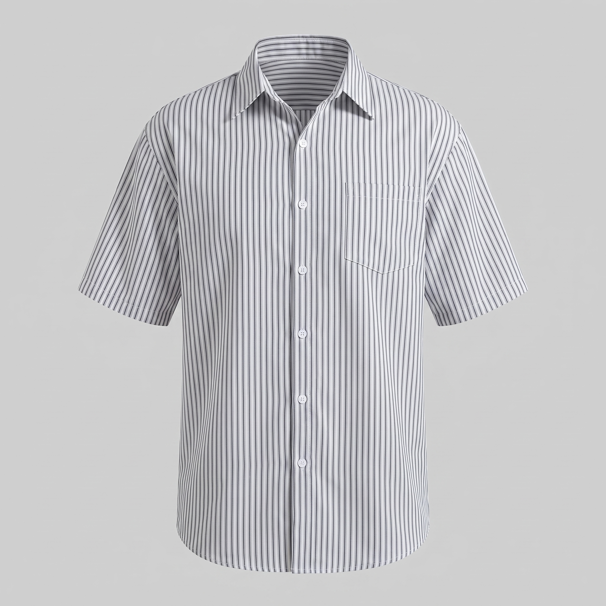 Men's Stripe Oversized Short Sleeve Shirt