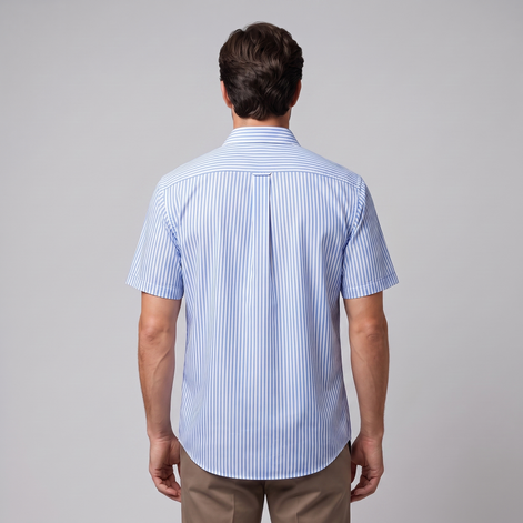 Men's Stripe Oversized Short Sleeve Shirt