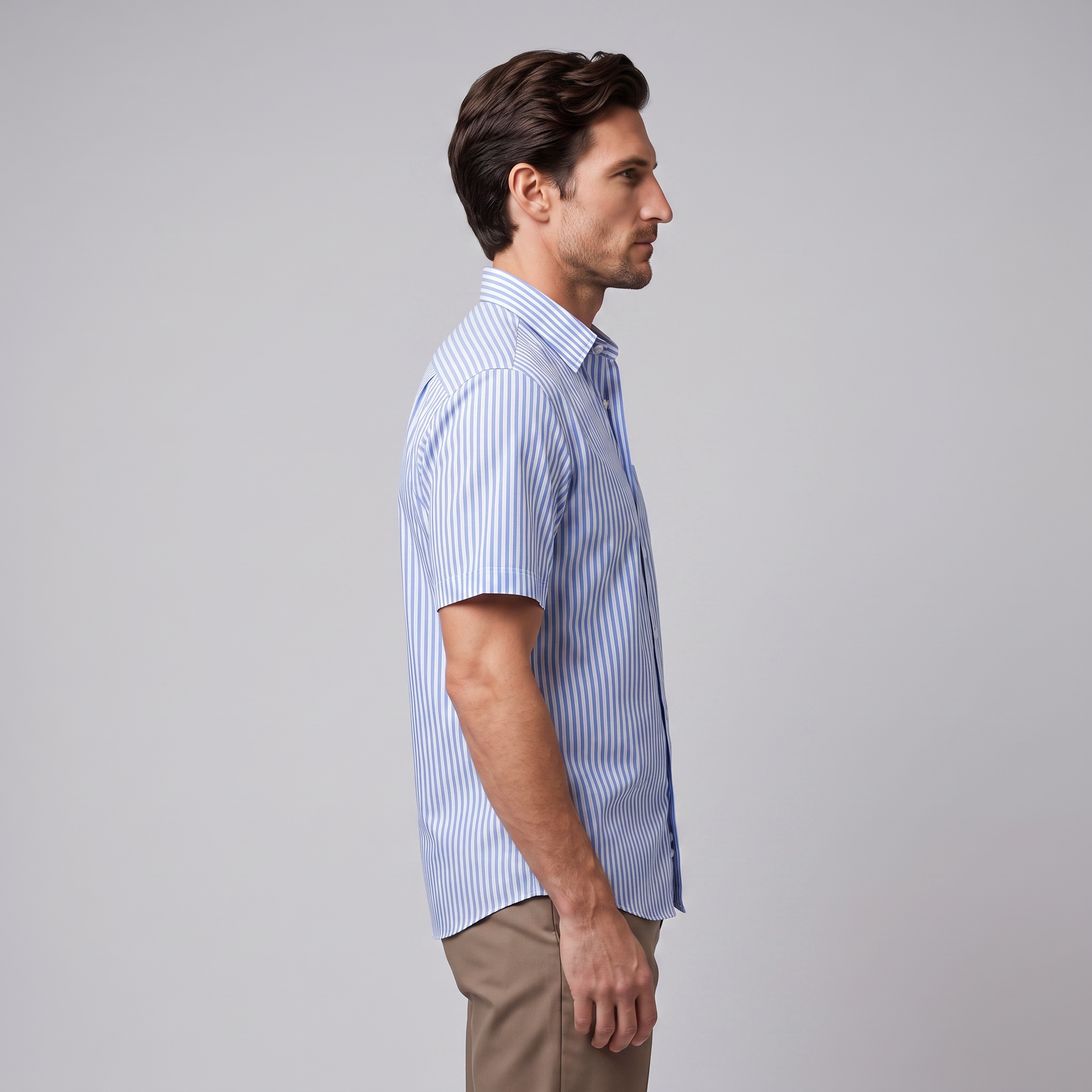 Men's Stripe Oversized Short Sleeve Shirt