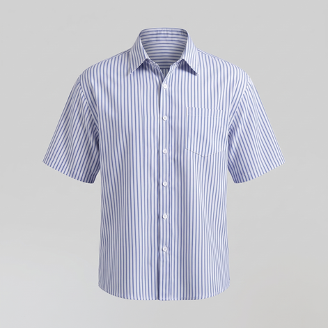 Men's Stripe Oversized Short Sleeve Shirt