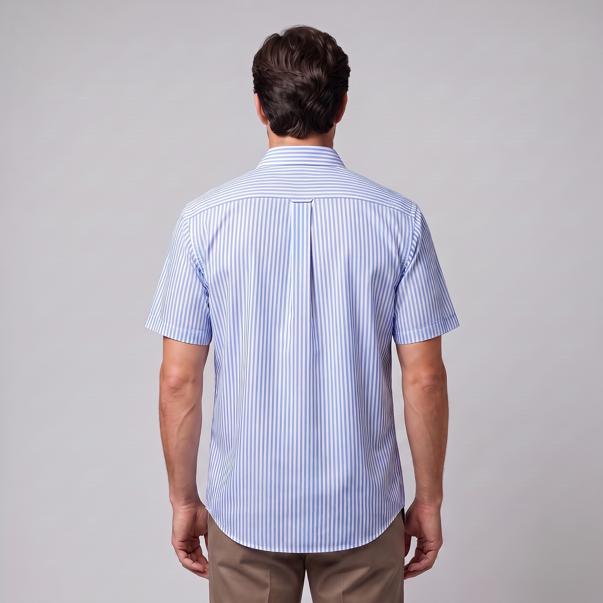 Men's Stripe Oversized Short Sleeve Shirt