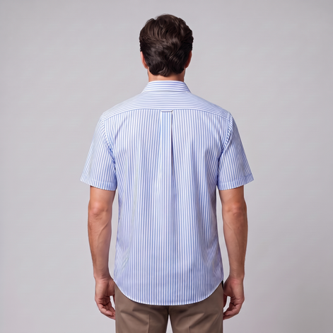 Men's Stripe Oversized Short Sleeve Shirt
