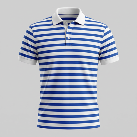 Men's Striped Short Sleeve Polo Shirt