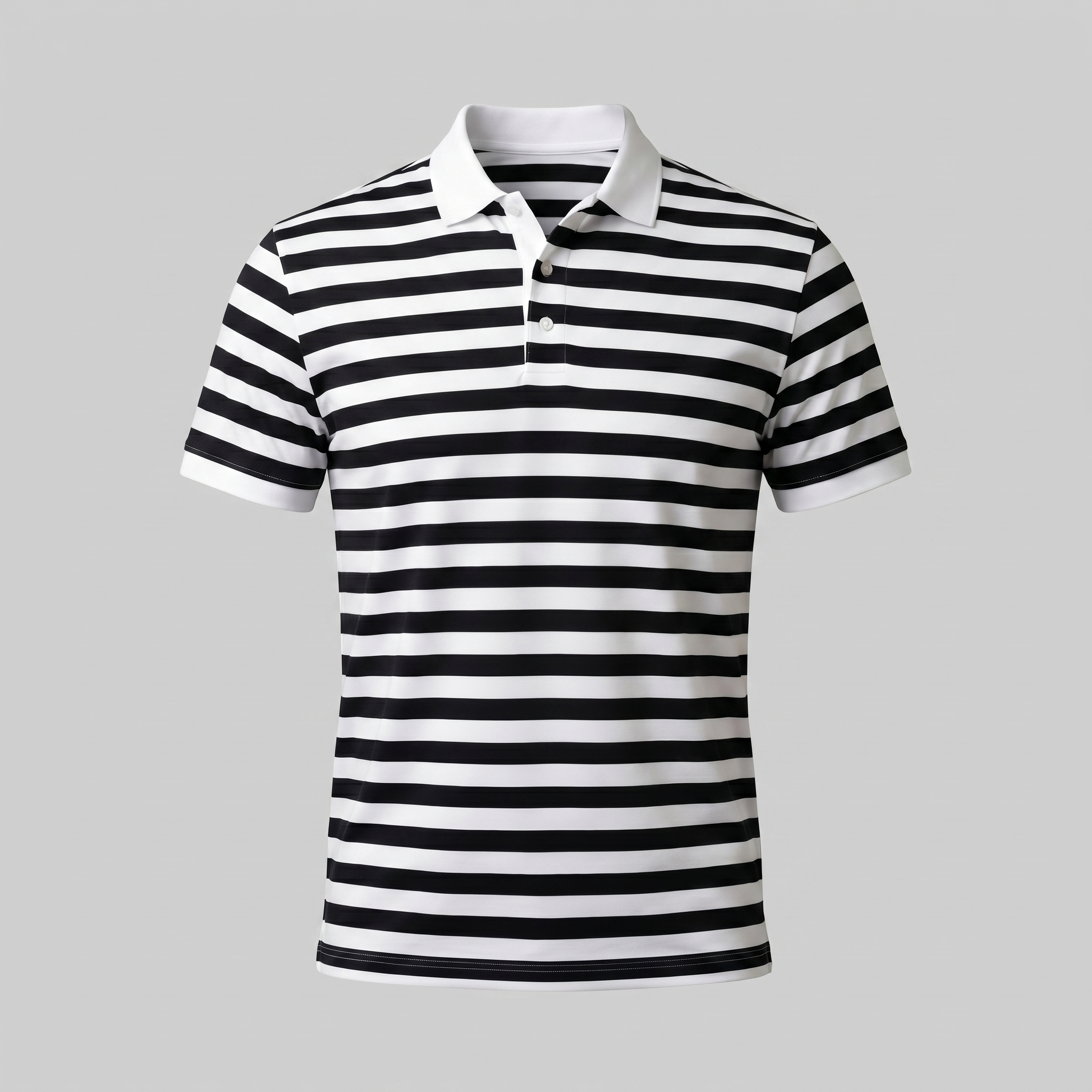 Men's Striped Short Sleeve Polo Shirt