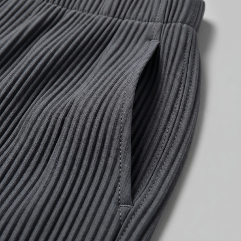 Men's Striped Trousers with Drawstring Elastic Waistband