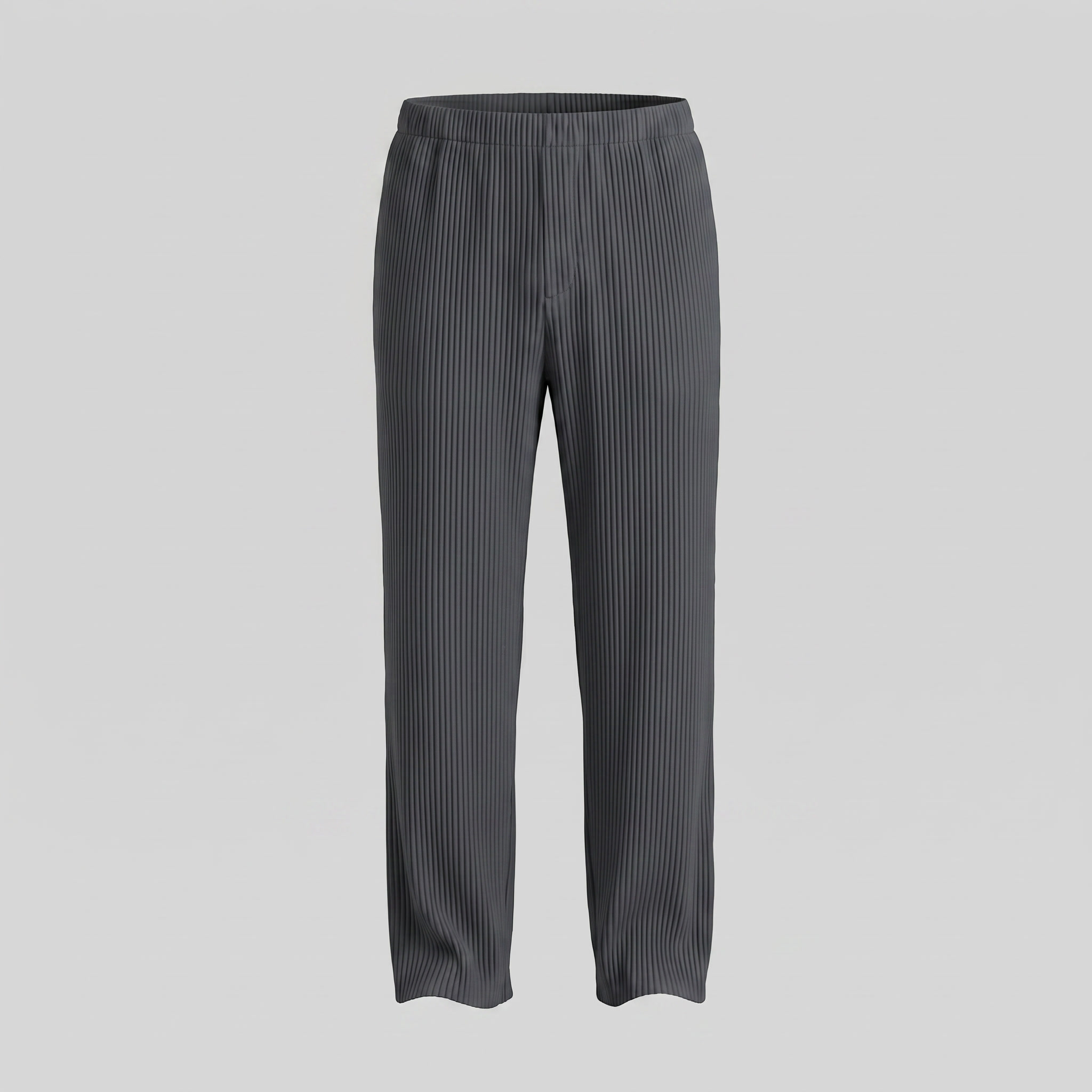 Men's Striped Trousers with Drawstring Elastic Waistband