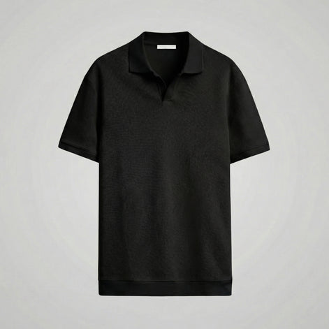 Men's Structured V-Neck Polo Shirt
