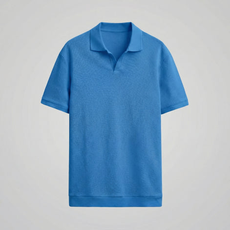 Men's Structured V-Neck Polo Shirt