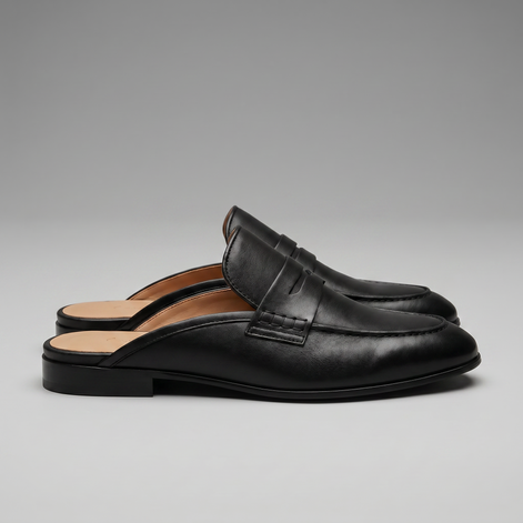 Men's Suede Backless Penny Loafers