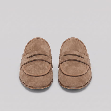 Men's Suede Backless Penny Loafers