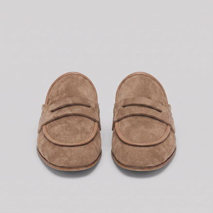 Men's Suede Backless Penny Loafers