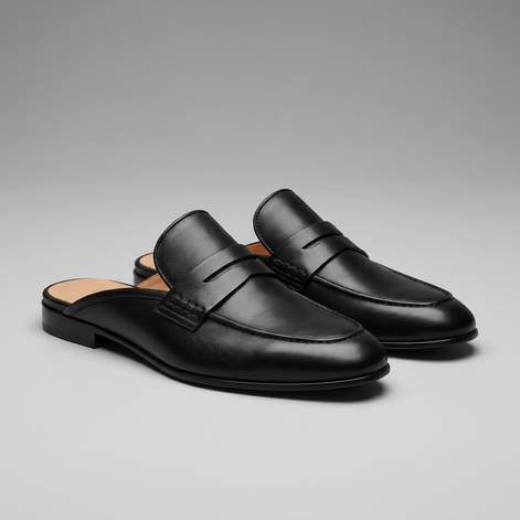 Men's Suede Backless Penny Loafers