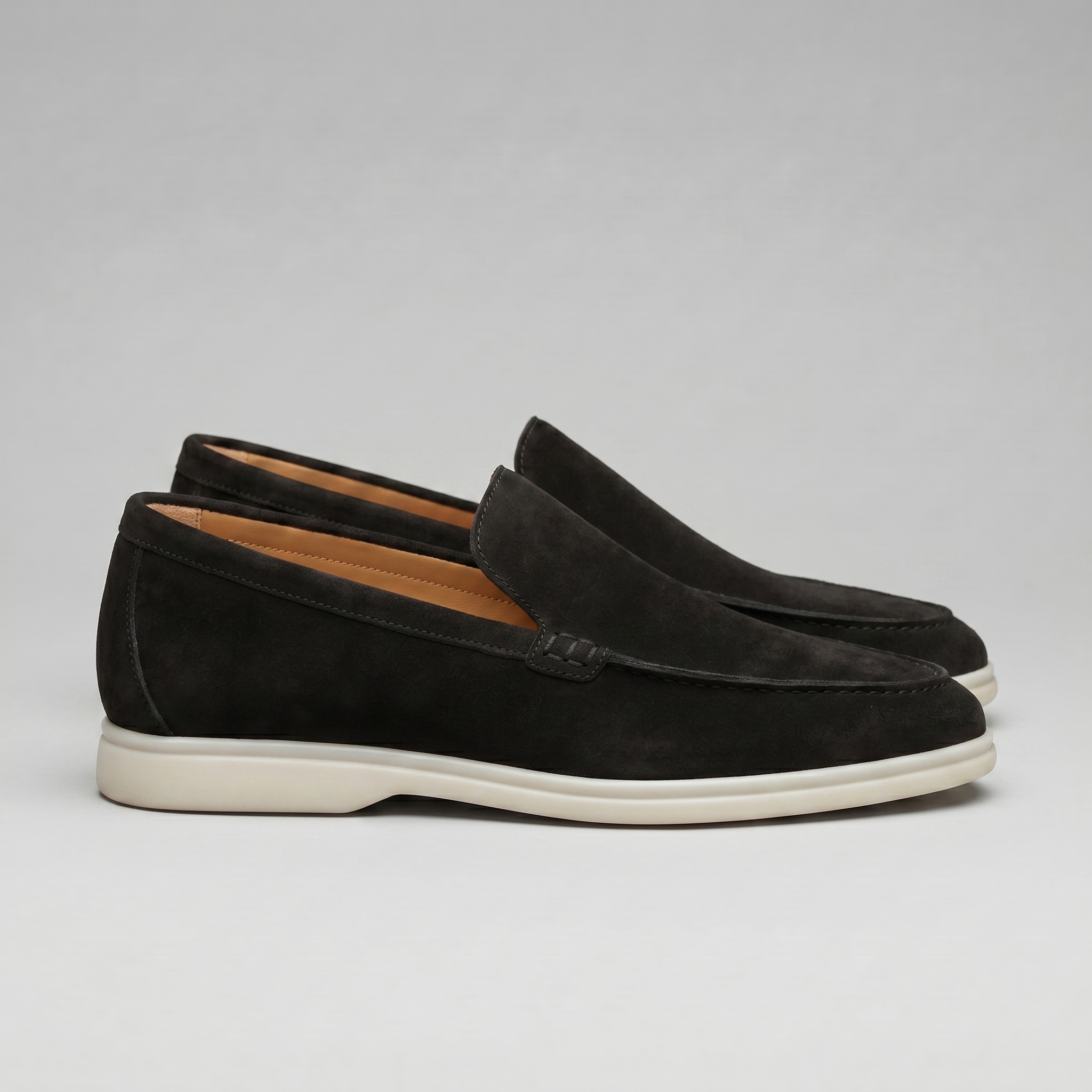 Men's Suede Black Loafers