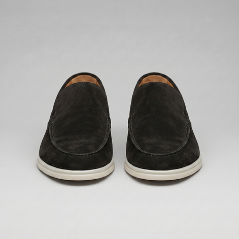 Men's Suede Black Loafers