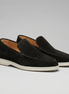 Men's Suede Black Loafers