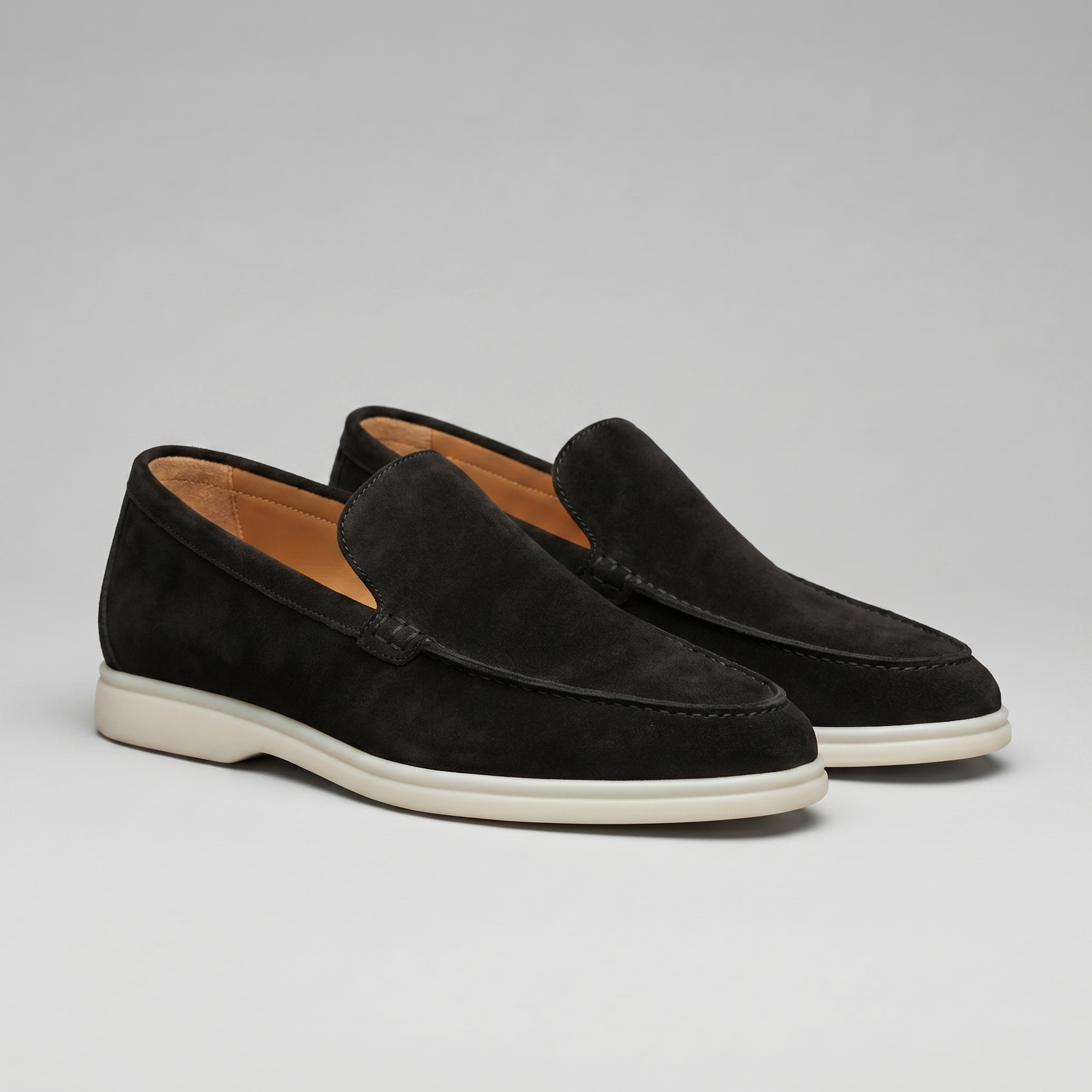 Men's Suede Black Loafers