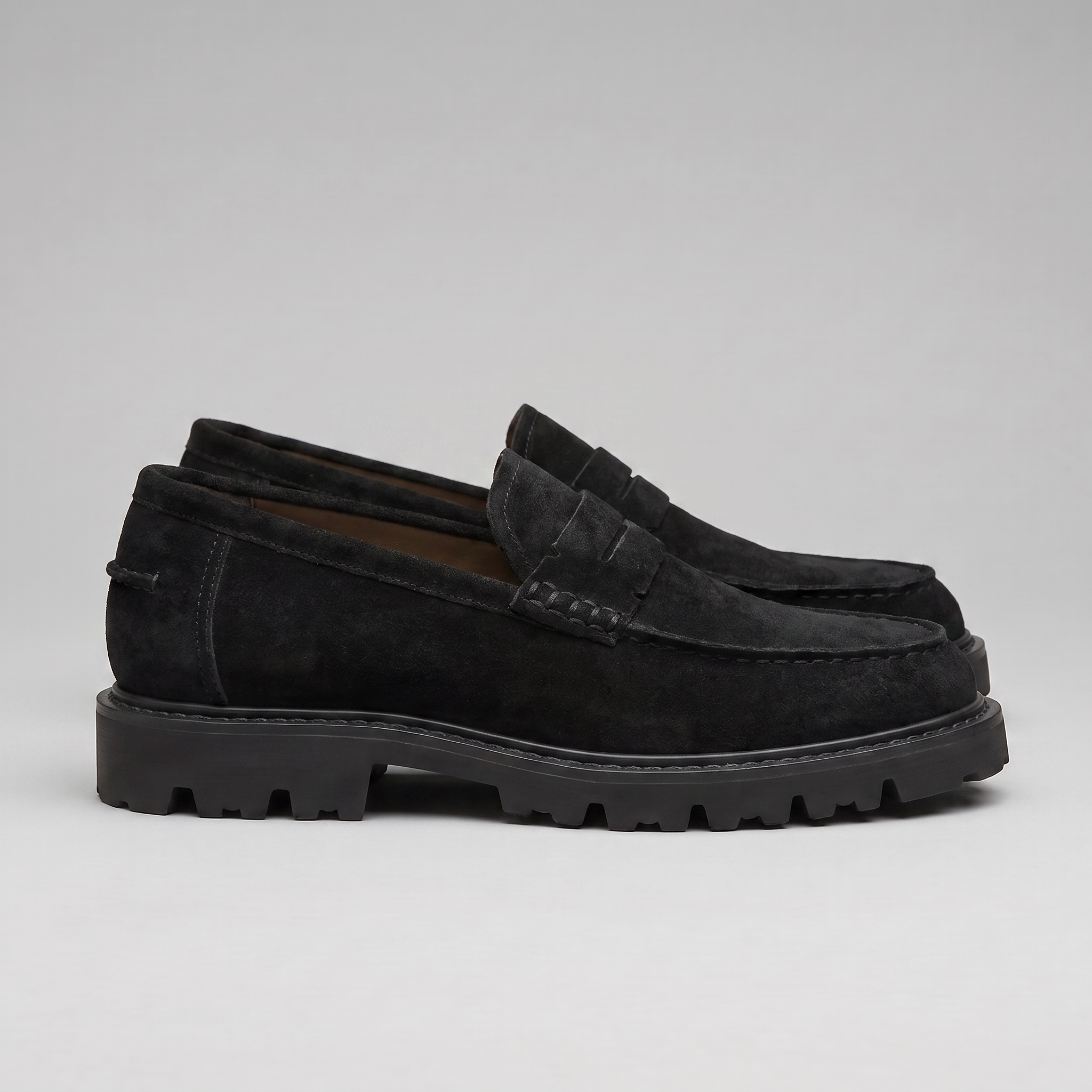 Men's Suede Chunky Sole Penny Loafers