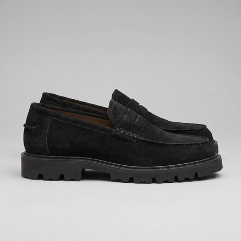 Men's Suede Chunky Sole Penny Loafers