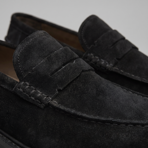 Men's Suede Chunky Sole Penny Loafers