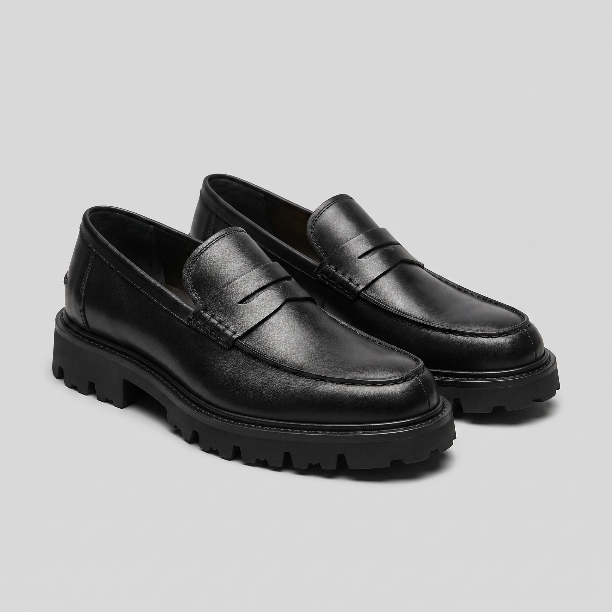 Men's Suede Chunky Sole Penny Loafers