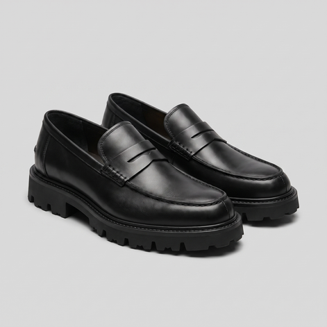 Men's Suede Chunky Sole Penny Loafers