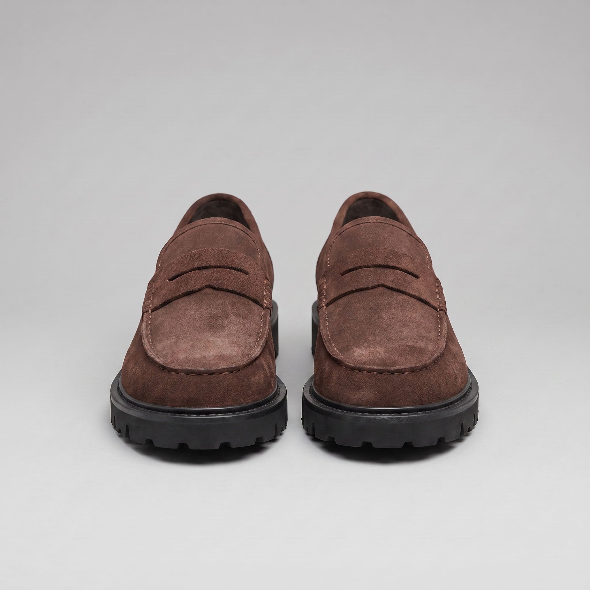 Men's Suede Chunky Sole Penny Loafers