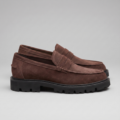 Men's Suede Chunky Sole Penny Loafers