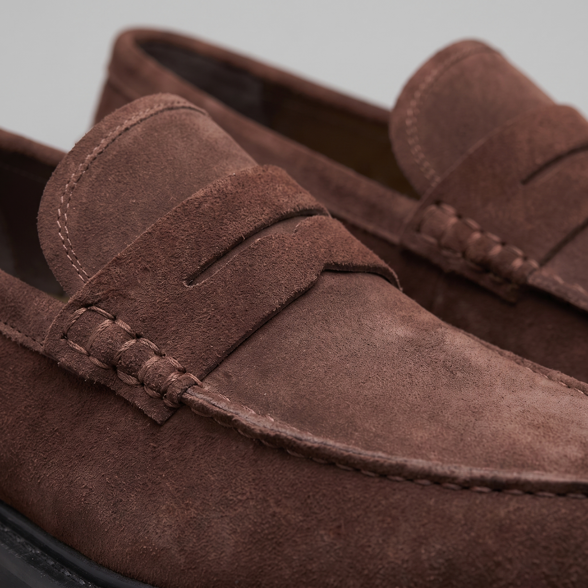 Men's Suede Chunky Sole Penny Loafers