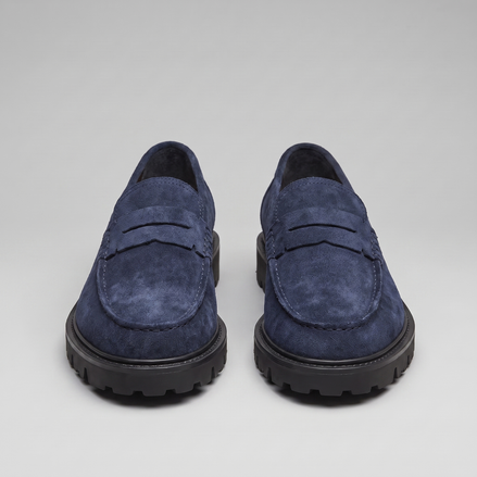 Men's Suede Chunky Sole Penny Loafers