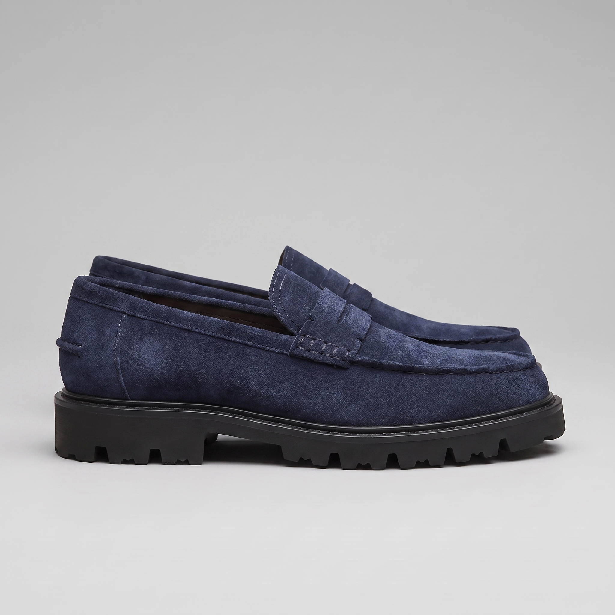 Men's Suede Chunky Sole Penny Loafers