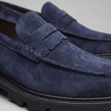 Men's Suede Chunky Sole Penny Loafers