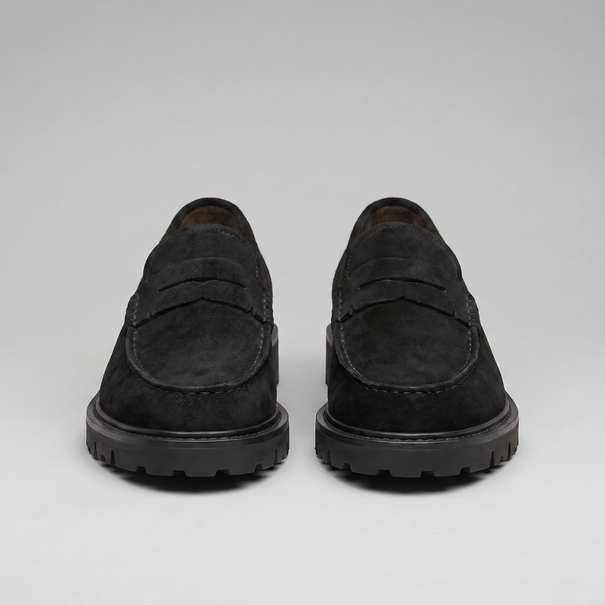 Men's Suede Chunky Sole Penny Loafers