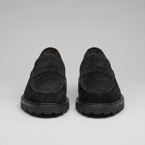 Men's Suede Chunky Sole Penny Loafers