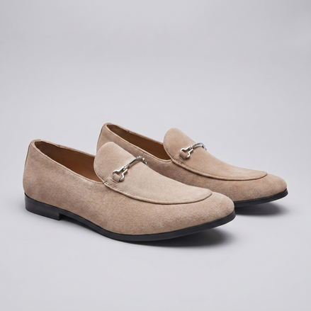 Men's Suede-Effect Horsebit Loafers
