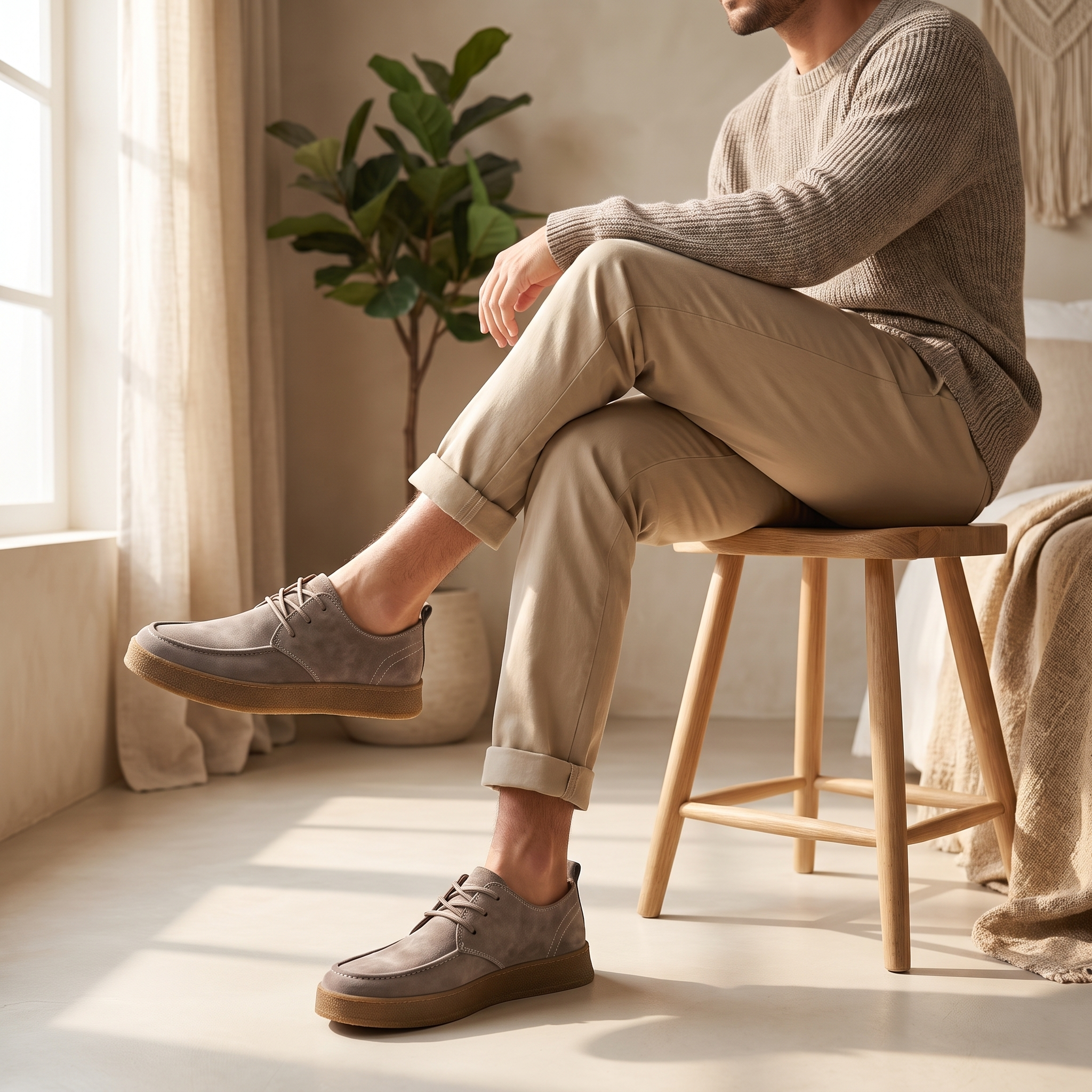 Men's Suede-Effect Lace-Up Casual Shoes