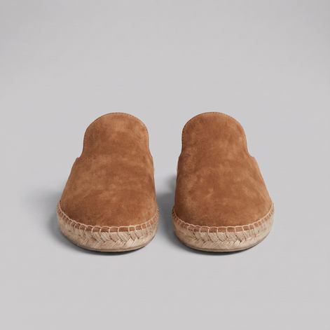 Men's PU Suede Espadrille Mule Loafers