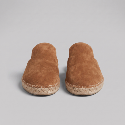 Men's PU Suede Espadrille Mule Loafers