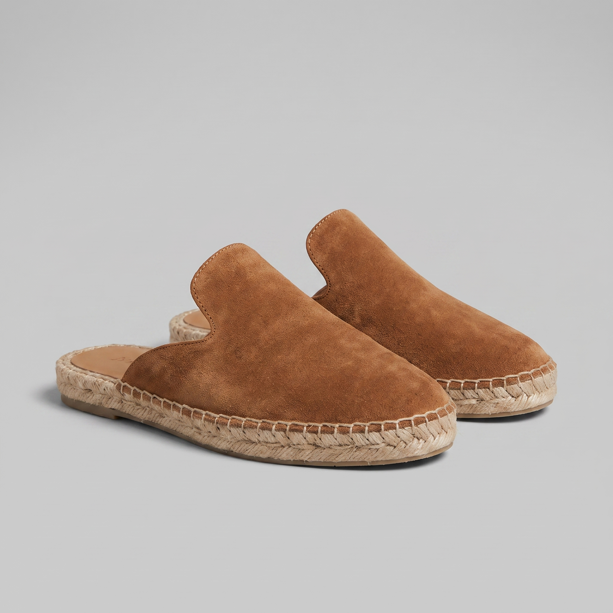 Men's PU Suede Espadrille Mule Loafers