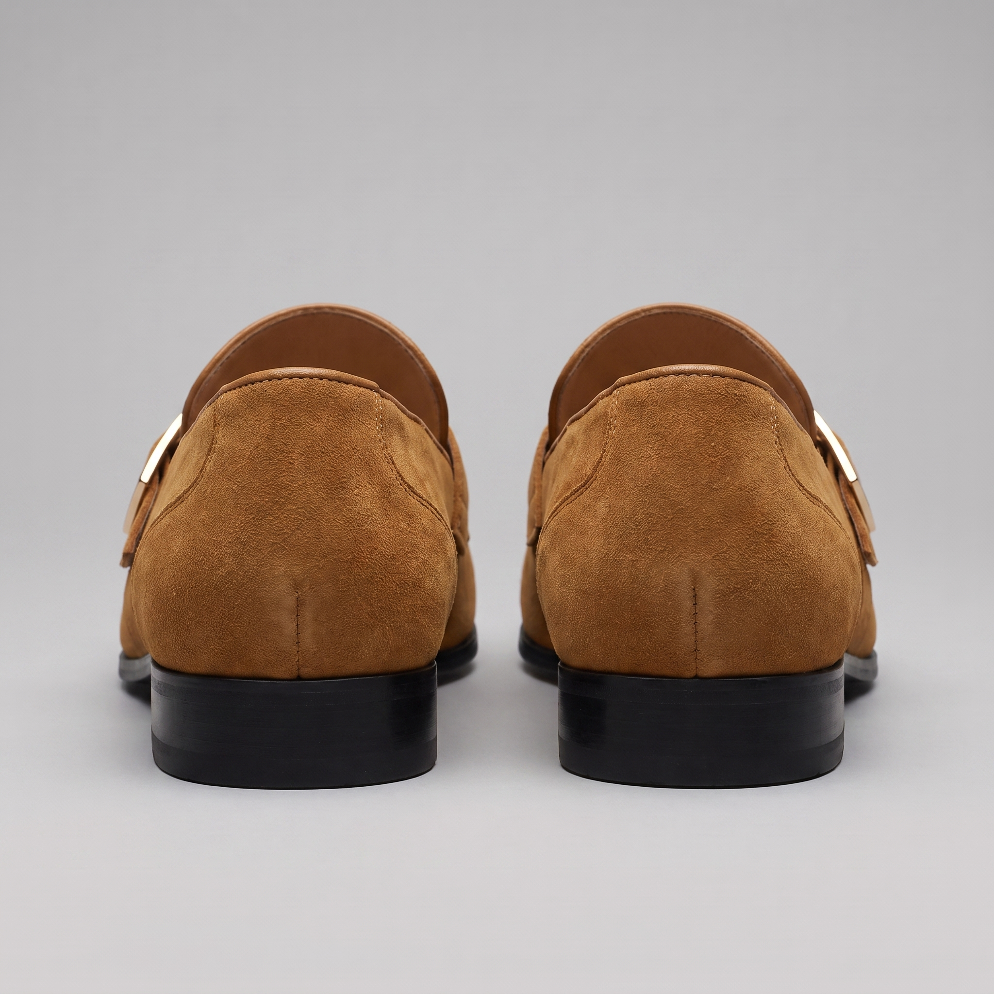 Men's Suede Gold Buckle Loafers