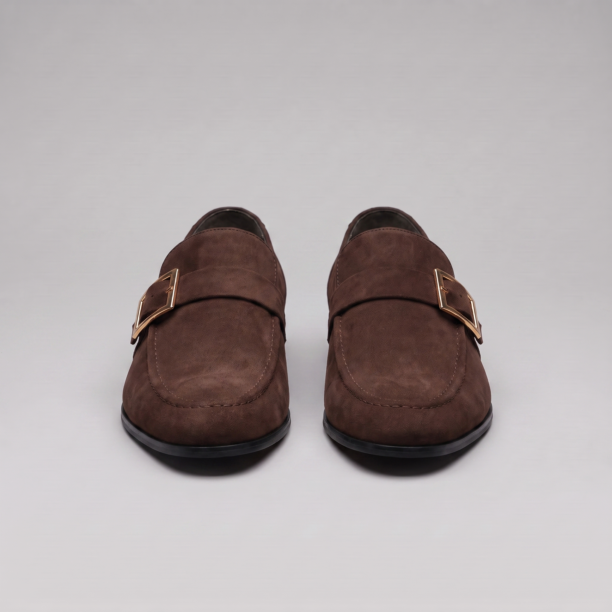 Men's Suede Gold Buckle Loafers