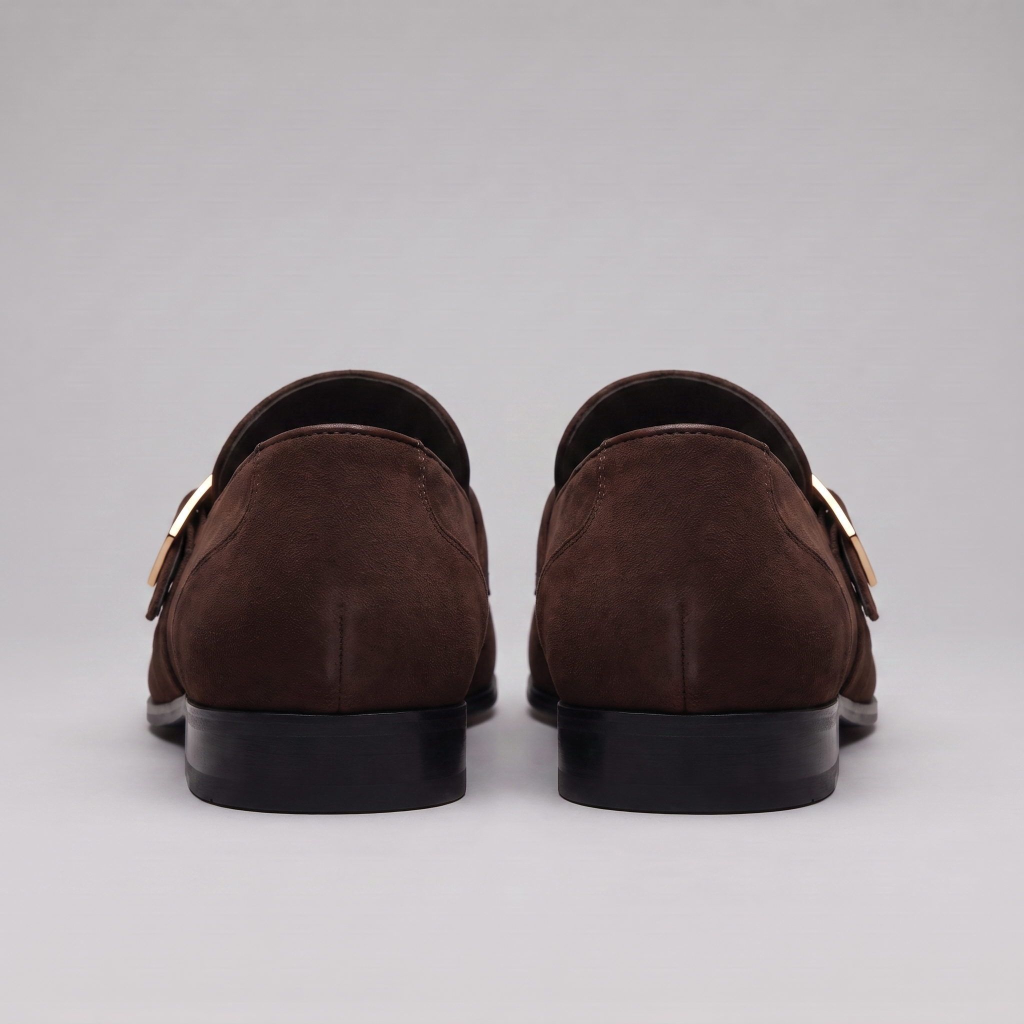 Men's Suede Gold Buckle Loafers
