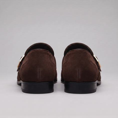 Men's Suede Gold Buckle Loafers