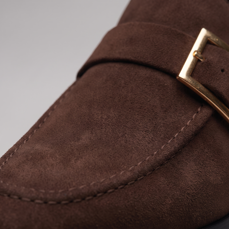 Men's Suede Gold Buckle Loafers