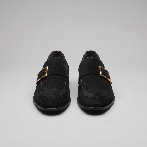 Men's Suede Gold Buckle Loafers